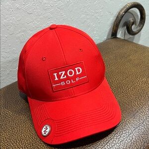 Izod Classic Golf Red Hat with attachable ball marker!
